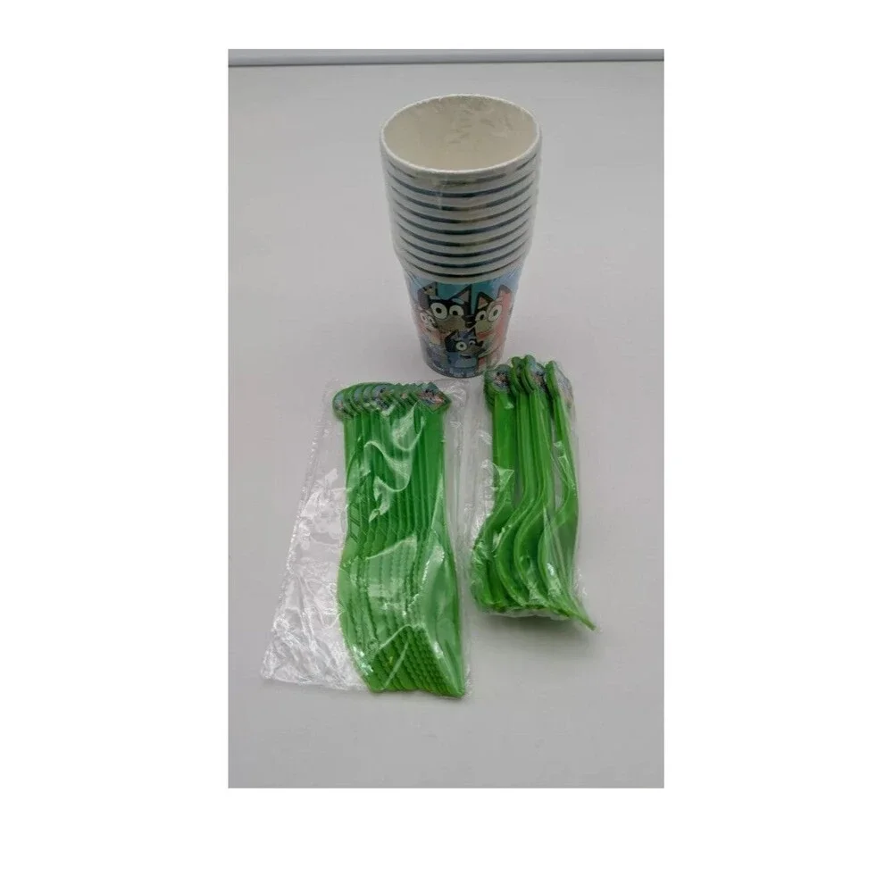 Bluey Birthday Supplies & Decoration Pack. Plates, Cups Banners Party For 10 New